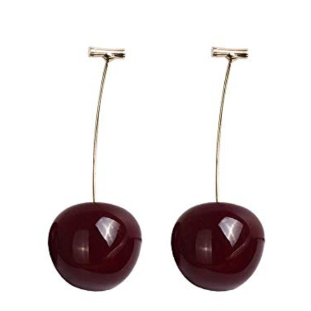 Anthro Dark Cherry Drop Earrings